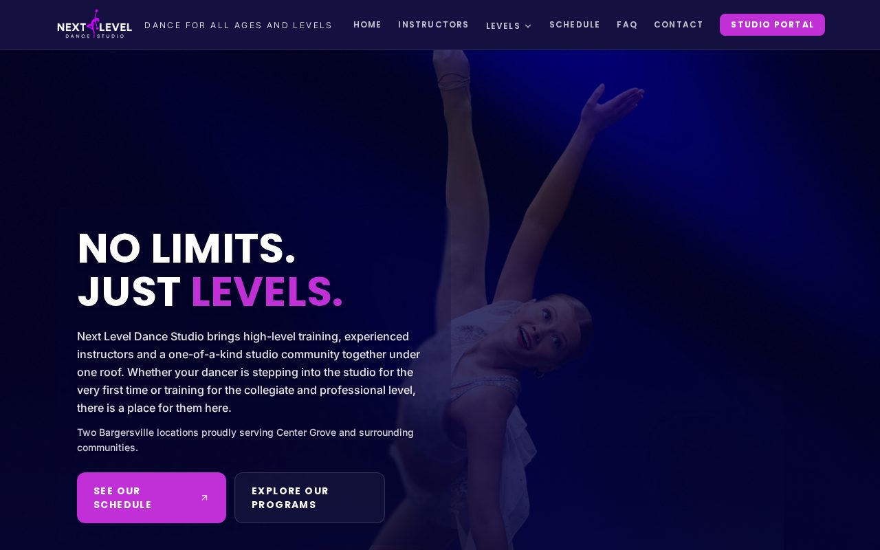 Next Level Dance Studio homepage